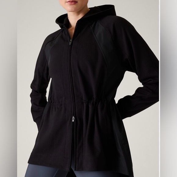 Athleta Jackets & Blazers - Athleta Black Utility Jacket with Hood Size M